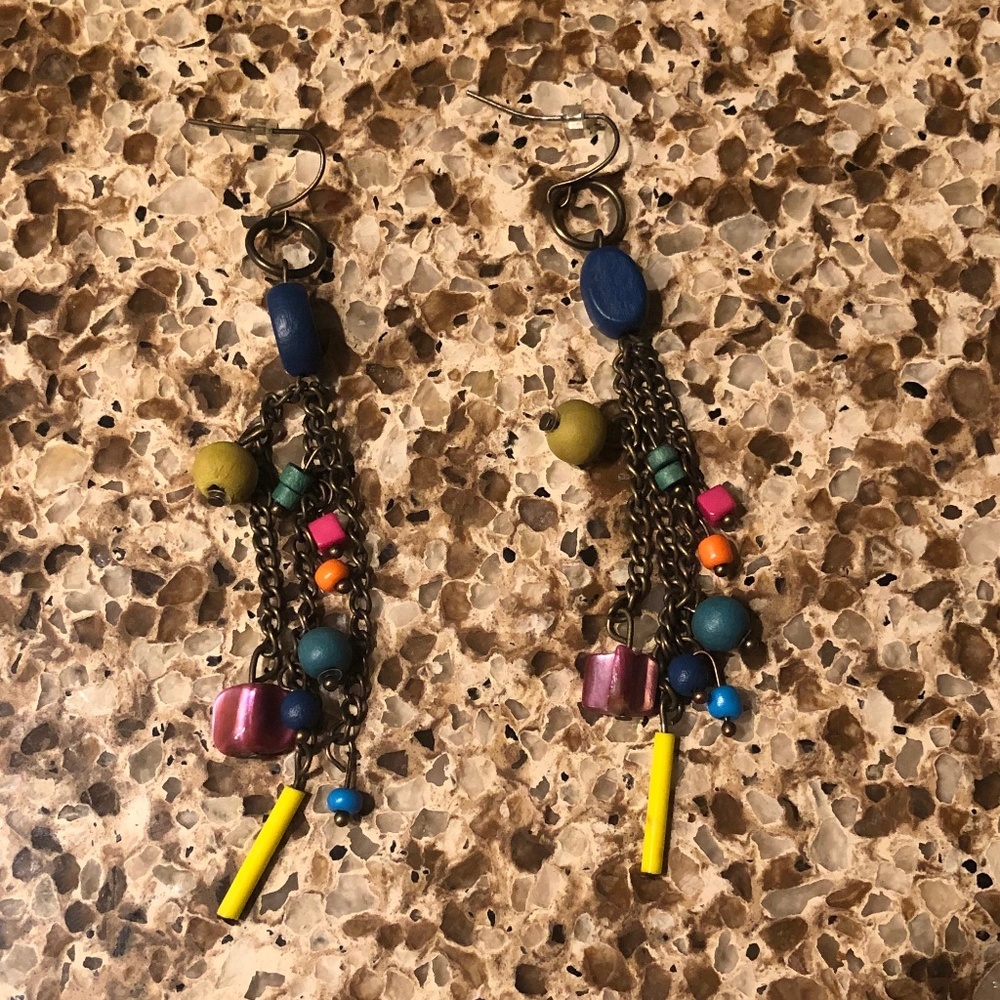 Beaded Bronze Earrings